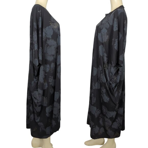 TOV Los Angeles Black Gray 42 sz 12 Dress Kaftan Maxi Boho Dress - Picture 2 of 16